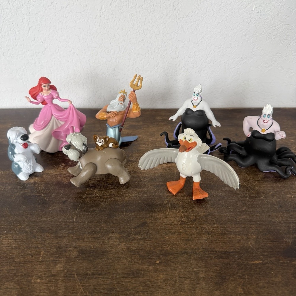 Disney Little Mermaid Figure Lot‎ Ariel Ursula Triton Scuttle Max Toys Villain